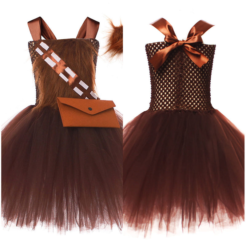 Chewbacca Kids Children Girl Brown Dress Party Carnival Halloween Cosplay Costume Chewbacca Kids Children Girl Brown Dress Party Carnival Halloween Cosplay Costume