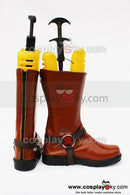 Cossky Costumes 18Gou Brown Cosplay PU Leather Boots Shoes