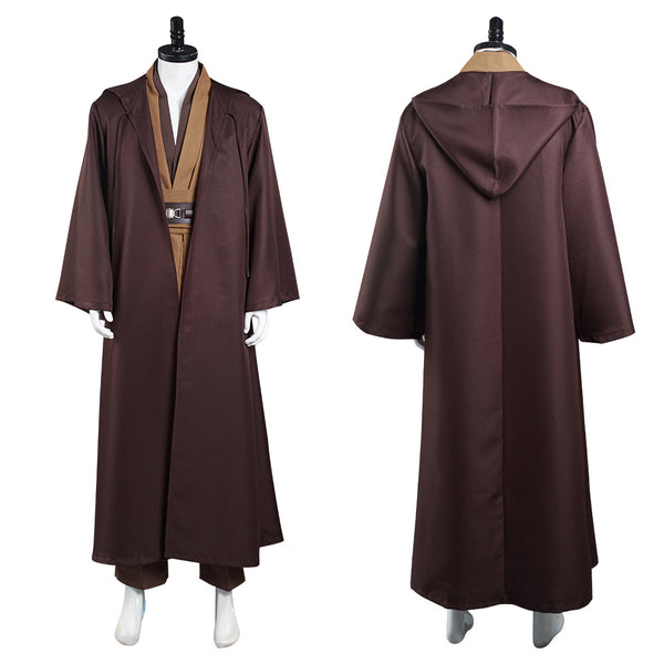 Cossky Costumes Adult Outfit for Jedi Costume Tunic Hooded Robe Anakin Skywalker Uniform Brown Version
