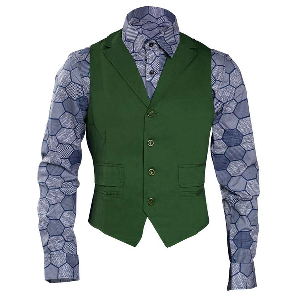 Cossky Costumes Dark Knight Joker Hexagon Shirt + Vest costume Tailor Made