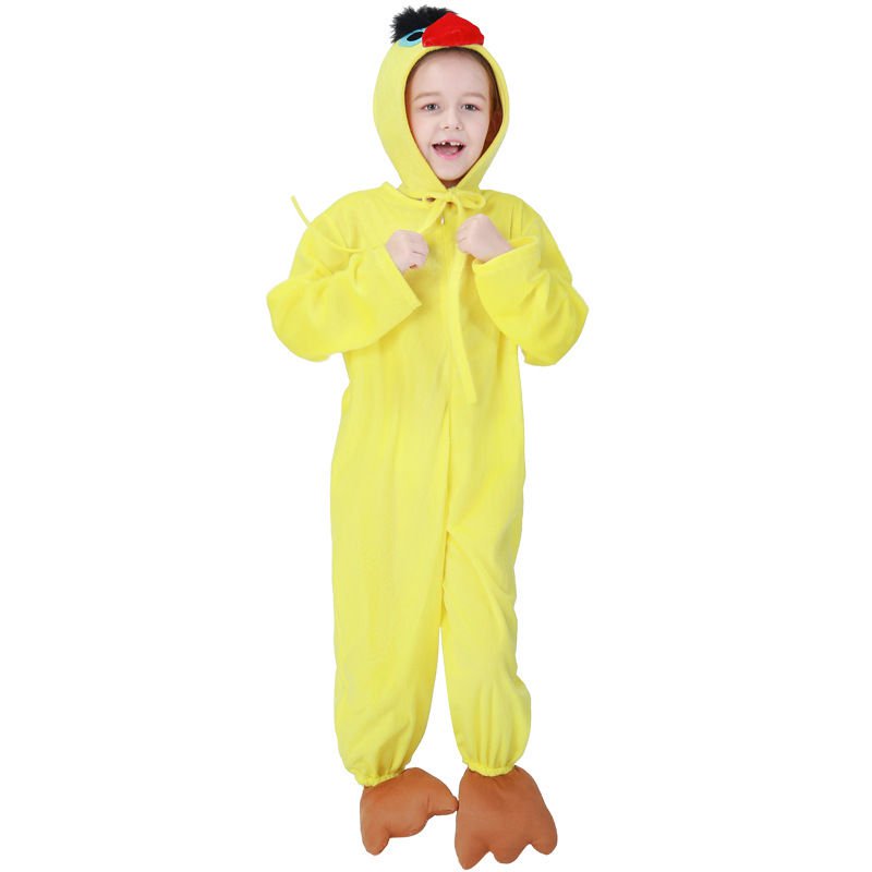 Cossky Costumes Halloween Animal Chick Cock Hem Kid Jumpsuit Cosplay Costume Bathrobe Pajamas