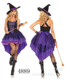 Cossky Costumes Halloween Sexy Purple Witch Fairy Wizard Adult Cosplay Costume