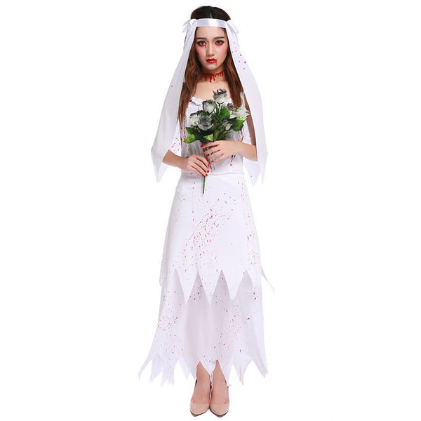 Cossky Costumes Halloween Sexy Zombie Bride Adult Ghost Dress Cosplay Costume