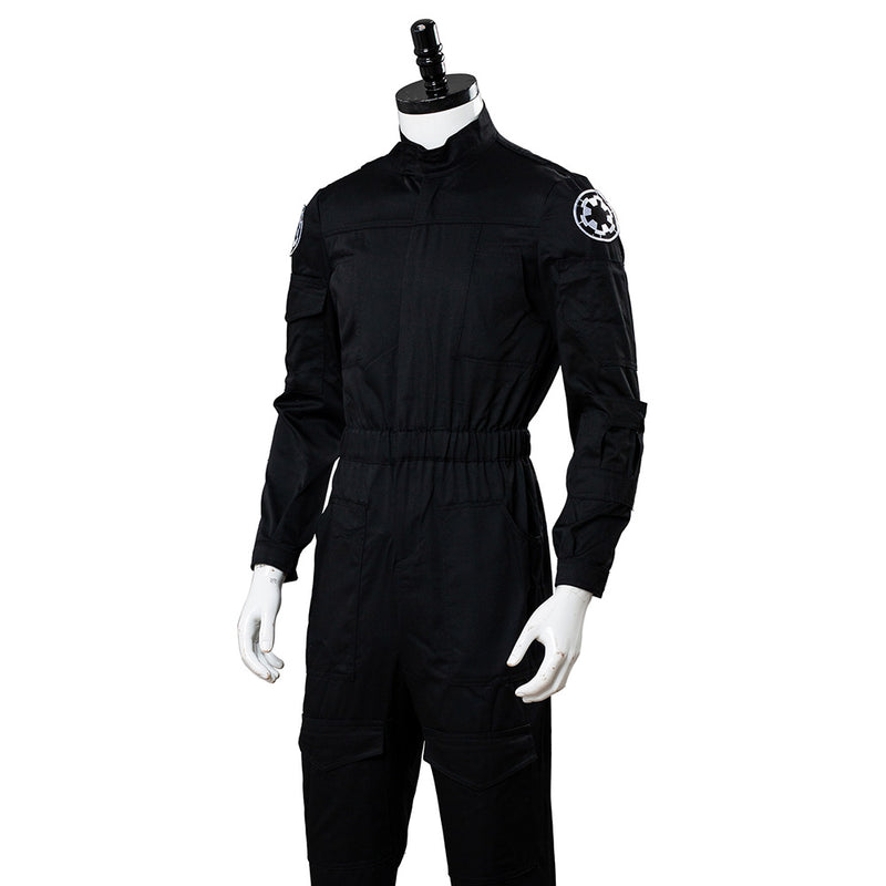 Cossky Costumes Imperial Tie Fighter Pilot Black flightsuit uniform jumpsuit Cosplay Costume