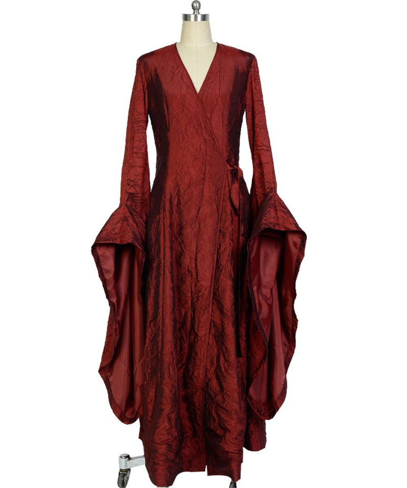 open lace back dress Melisandre Red Woman Medieval Dress Outfit for Adult Cosplay Costume