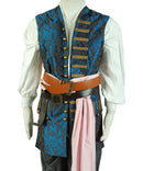 Cossky Costumes Pirates Blue Vest Cosplay Costume Halloween Suit