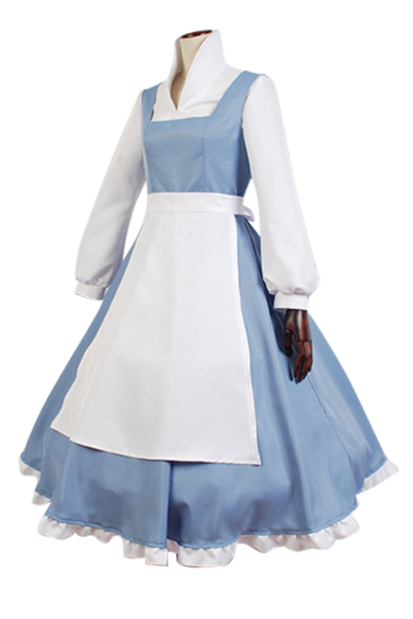 blue dress white apron costume The Maid Gown Outfit Cosplay aporn dress Living in a super Indian Bride Black White Color:Mauve Mist