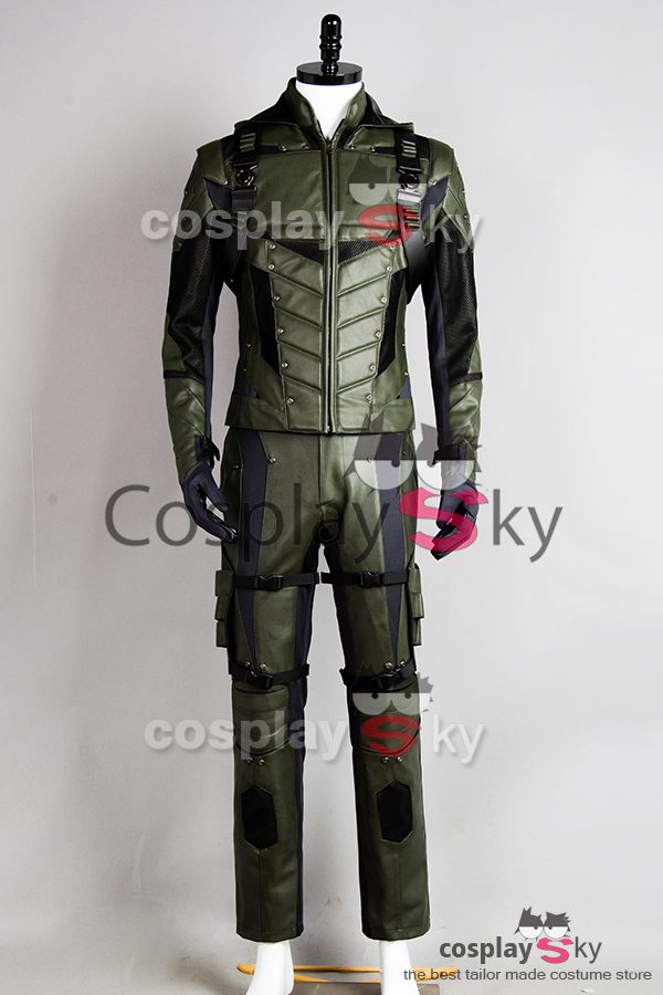 Cossky Costumes XXL Green Arrow Season 5 Oliver Queen Cosplay Costume