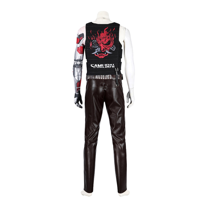 Cyberpunk 2077 Game Johnny Silverhand Black Outfit Halloween Party Carnival Cosplay Costume