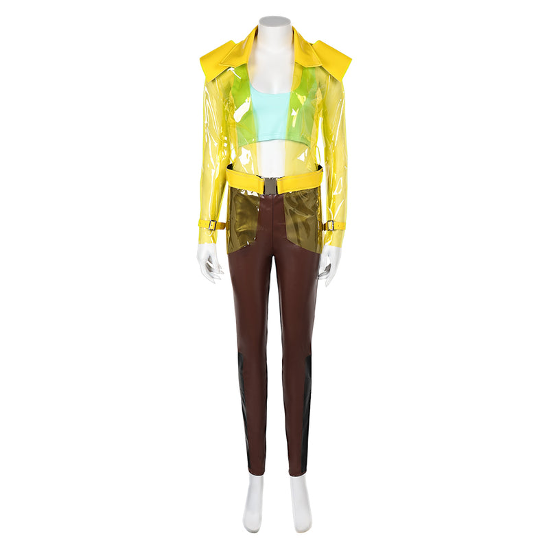 Cyberpunk 2077 Game Lark Women Yellow Outfit Party Carnival Halloween Cosplay Costume