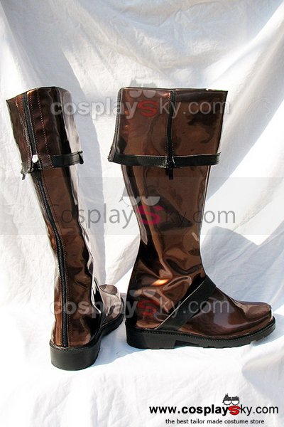 D.Gray-man Lavi Cosplay Boots Shoes Dark Brown