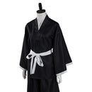 Men Black Japanese Kimono Outfits Halloween Carnival Suit Cosplay Costume