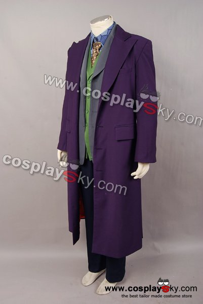 Batman Dark Knight Joker Purple Long Trench Coat Halloween costume Cosplay