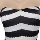 Barbie Kids Girls Black and White Striped Swimsuit Outfits Halloween Carnival Cosplay Costume