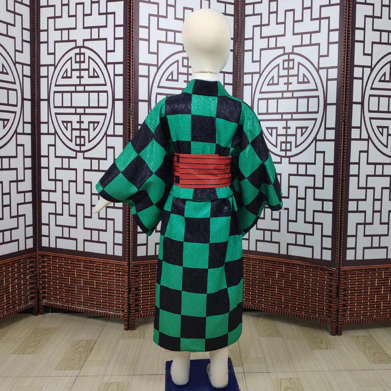 Kamado Tanjirou Kids Kimono Outfits Halloween Carnival Costume Cosplay Costume