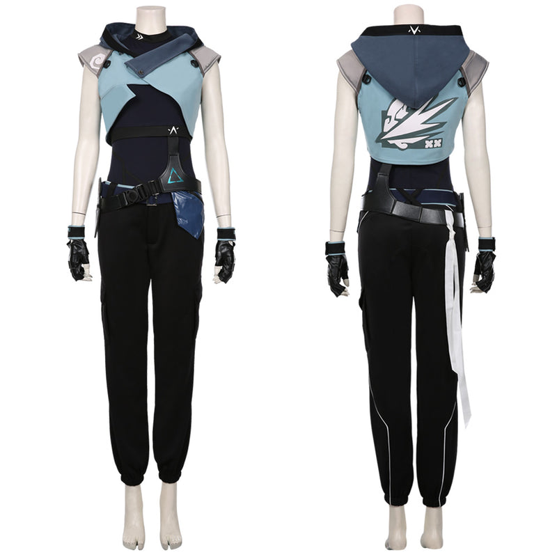 Game Valorant Jett Cosplay Costume Halloween Jumpsuit Outfit Cosplay Costume