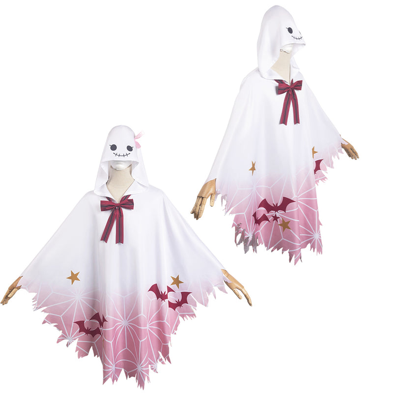 Demon Slayer Kamado Nezuko White Unisex Ghost Hooded Cape Party Carnival Halloween Cosplay Costume Accessories