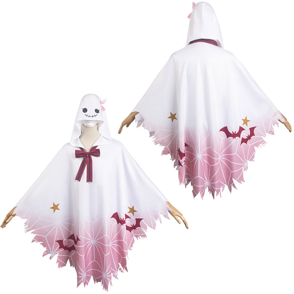 Demon Slayer Kamado Nezuko White Unisex Ghost Hooded Cape Party Carnival Halloween Cosplay Costume Accessories