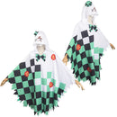 Demon Slayer Kamado Tanjirou Ghost Unisex Green Hooded Cape Roleplay Party Carnival Halloween Cosplay Costume