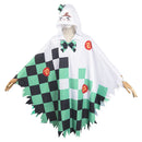Demon Slayer Kamado Tanjirou Ghost Unisex Green Hooded Cape Roleplay Party Carnival Halloween Cosplay Costume