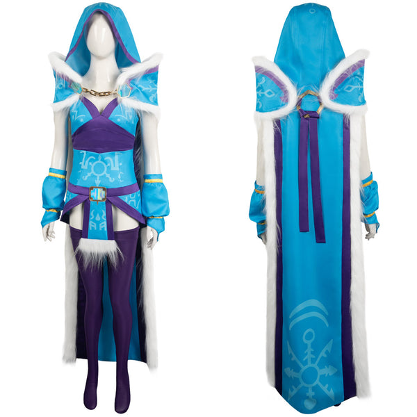 Dota 2 Game Crystal Maiden Women Blue Outfit Party Carnival Halloween Cosplay Costume