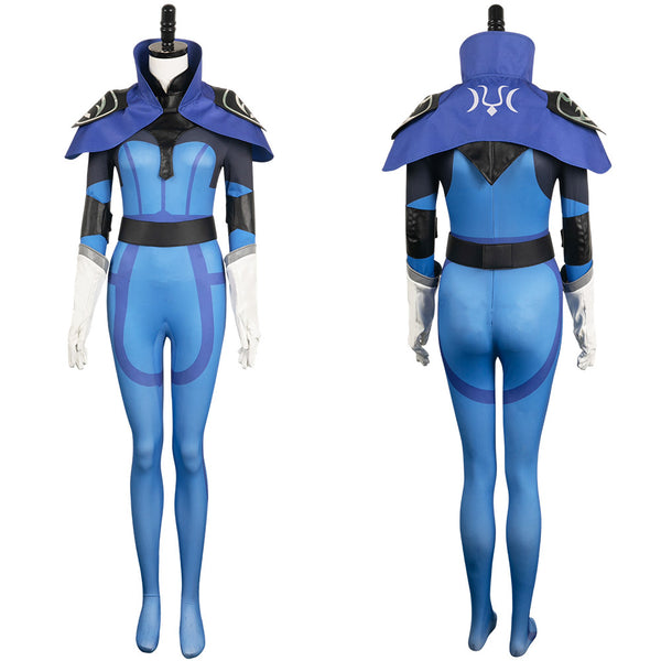 Dota 2 Game Luna Women Blue Jumpsuit Party Carnival Halloween Cosplay Costume