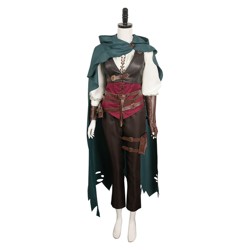 Dragon's Dogma Game Ulrika Women Brown Outfit Party Carnival Halloween Cosplay Costume