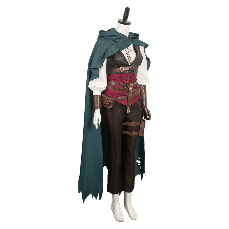 Dragon's Dogma Game Ulrika Women Brown Outfit Party Carnival Halloween Cosplay Costume