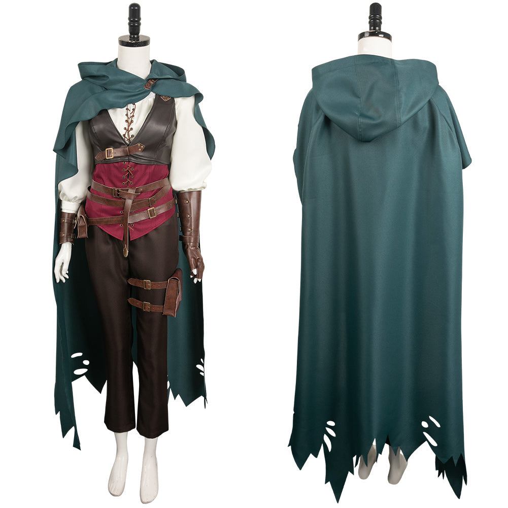 Animistic Robe Dragon's Dogma Ulrika Women Brown Outfit Party Carnival Halloween Cosp