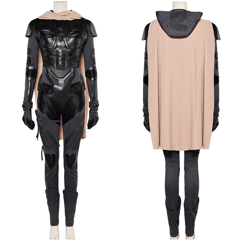 Dune: Part Two 2024 Movie Chani Women Black Jumpsuit Stillsuit Outfit Party Carnival Halloween Cosplay Costume