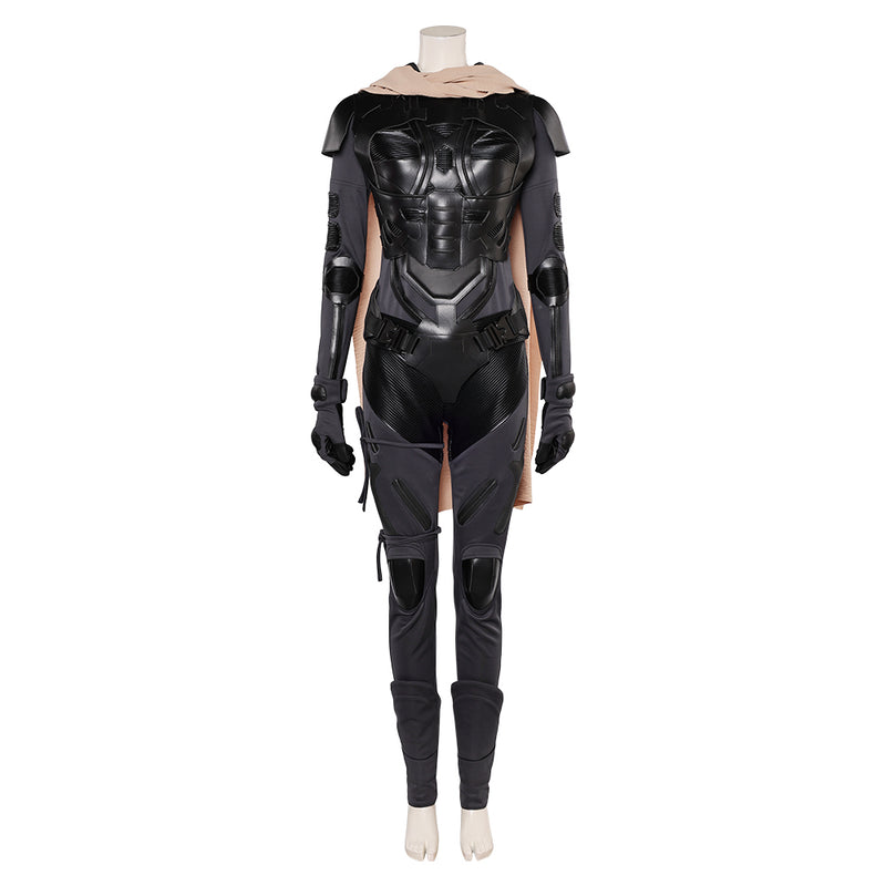 Dune: Part Two 2024 Movie Chani Women Black Jumpsuit Stillsuit Outfit Party Carnival Halloween Cosplay Costume