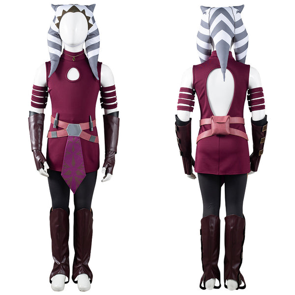 SW: The Clone Wars  Ahsoka Tano  Kids Children Halloween Carnival Suit Outfits Cosplay Costume