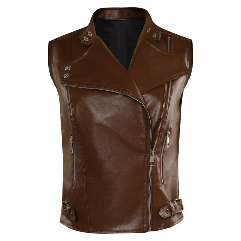 The Walking Dead: Dead City Maggie Greene Leather Vest Outfits Halloween Carnival Cosplay Costume