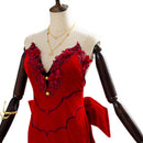 FF VII Remake Aerith Aeris Gainsborough Red Party Dress Halloween Cosplay Costume