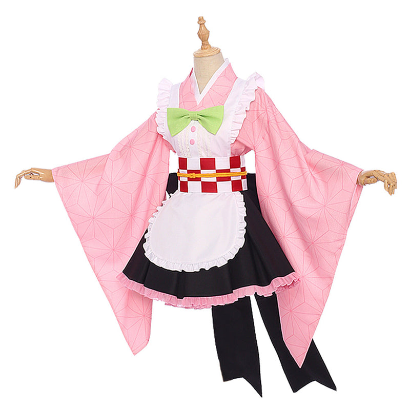 nezuko pink dress Adult Demon Slayer: Kimetsu no Yaiba Nezuko Kamado Pink Anime Dress Halloween Costume, More Options Available