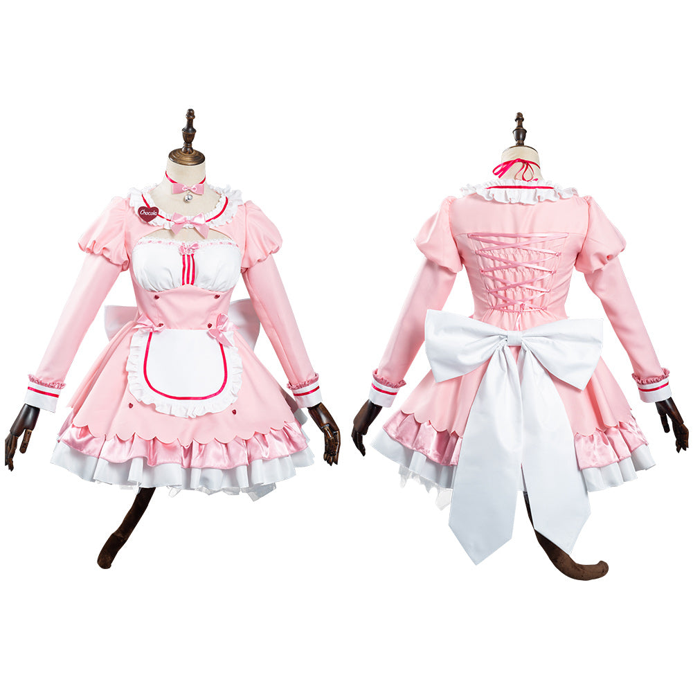 Nekopara Chocola/Vanilla Maid Dress Outfits Halloween Carnival Suit Co