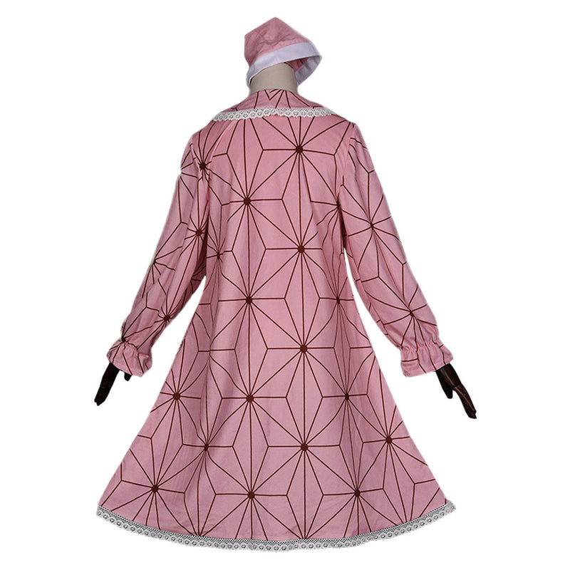 Anime Pink Pajamas Dress Hat Outfit Cosplay Costume