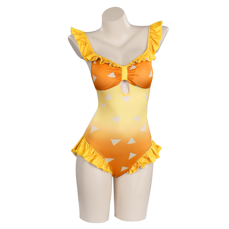 Agatsuma Zenitsu  Swimwear Outfits Halloween Carnival Suit Cosplay Costume