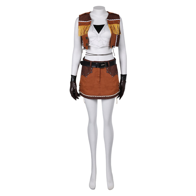 Final Fantasy VII Game Tifa Lockhart Women Brown Suit Party Carnival Halloween Cosplay Costume