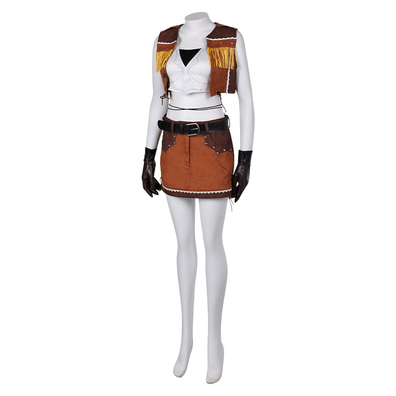 Final Fantasy VII Game Tifa Lockhart Women Brown Suit Party Carnival Halloween Cosplay Costume