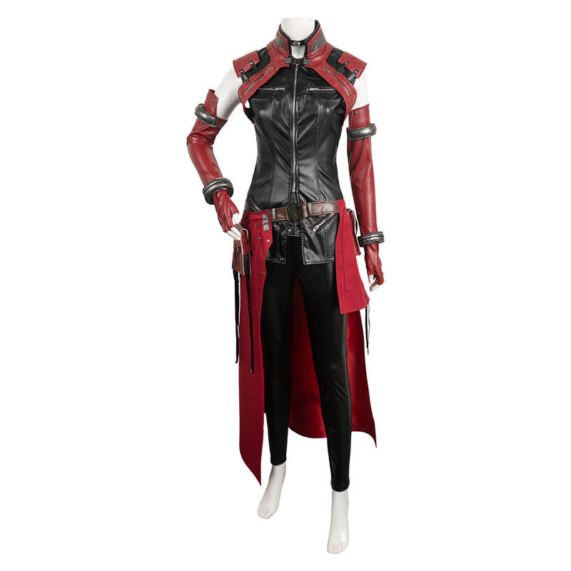 Final Fantasy VII Remake Game Aerith Gainsborough Women Red Suit Party Carnival Halloween Cosplay Costume