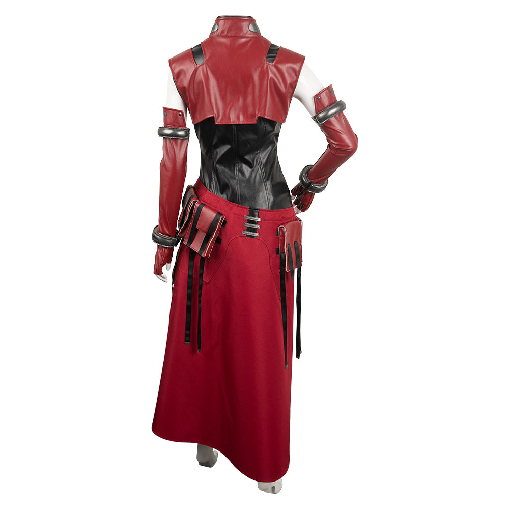 Final Fantasy VII Remake Aerith Gainsborough Women Red Suit Party Carnival  Halloween Cosplay Costume