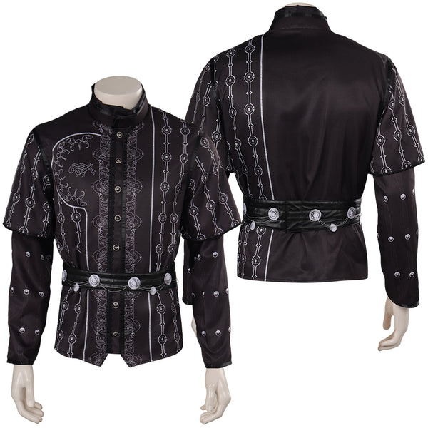 Game Baldur's Gate III Astarion Cazador Outfits Party Carnival Halloween Cosplay CostumeMaterial:  Including:  Size chart:（工厂男女欧码的网站前台有自带可不加，其余都需要增加尺码表） Shipping:  (外购类的衣服这段文字可不加)	 1.Processing Tim