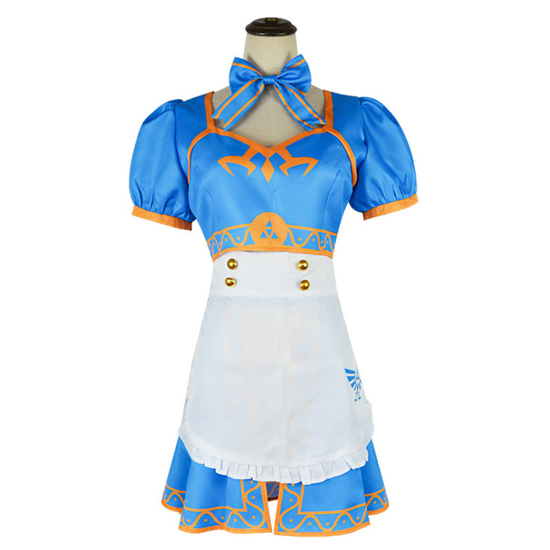 Game The Legend of Zelda Blue Maid Dress Outfits Party Carnival Halloween Cosplay Costume