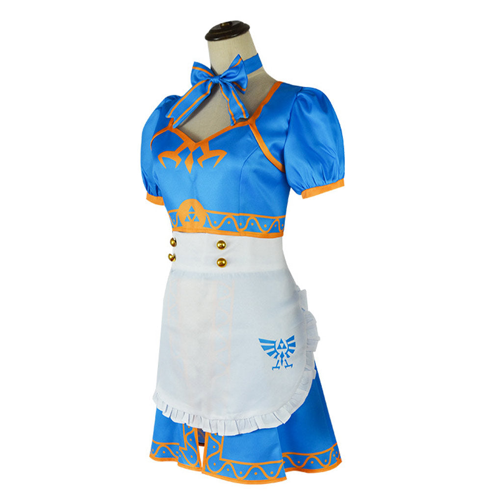 The Legend of Zelda Blue Maid Dress Outfits Party Carnival Halloween