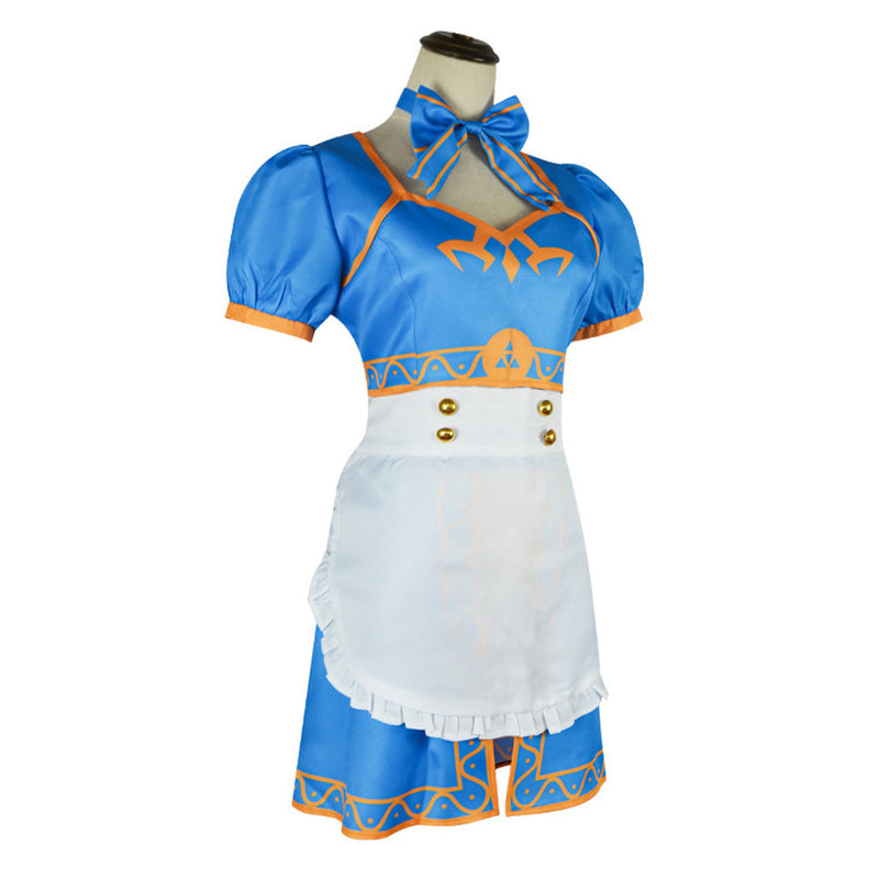 The Legend of Zelda Blue Maid Dress Outfits Party Carnival Halloween