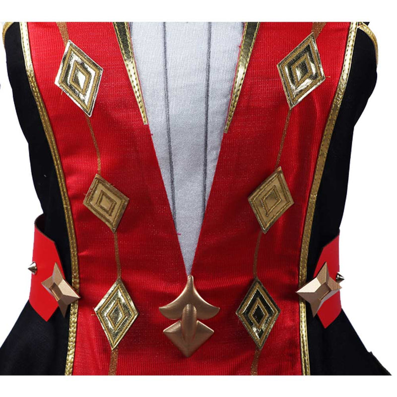 Genshin Impact Game Chevreuse Women Red Dress Party Carnival Halloween Cosplay Costume