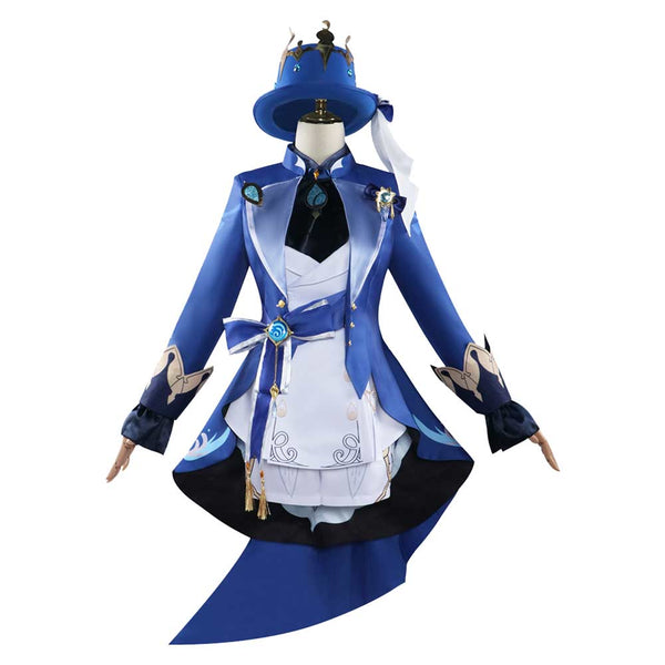 Genshin Impact Game Focalors Women Blue Suit Party Carnival Halloween Cosplay Costume