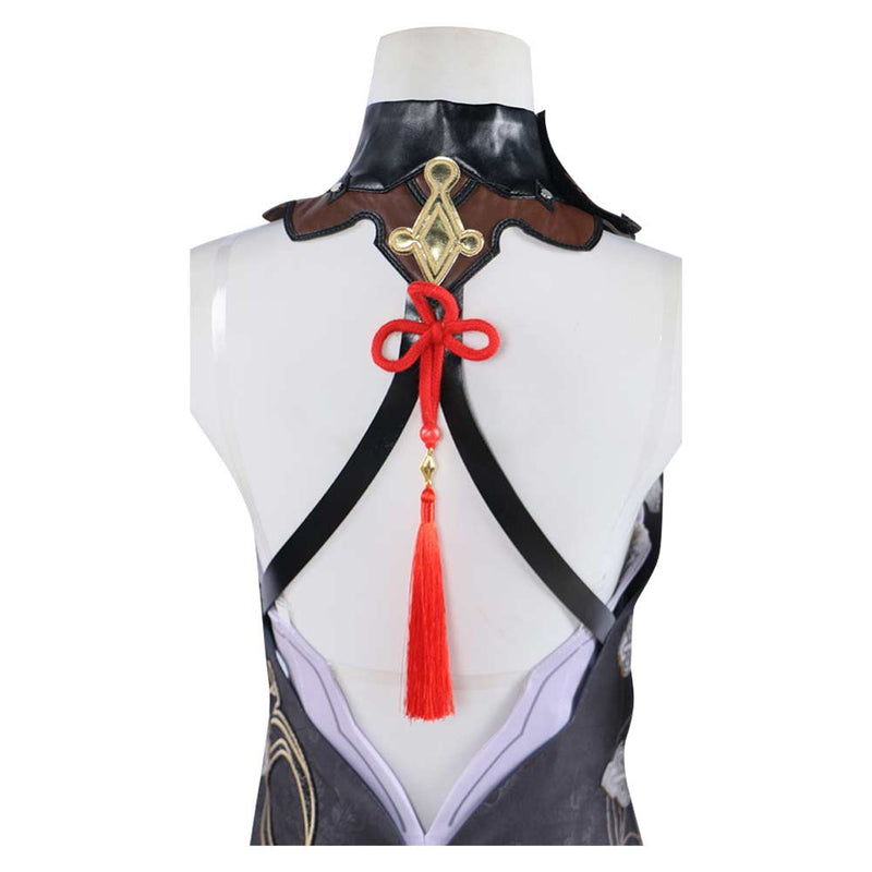 Genshin Impact Game Shenhe Women Black Suit Carnival Halloween Cosplay Costume