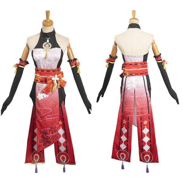 Genshin Impact Yae Miko  Women Red Sexy Cheongsam Jumpsuit Party Carnival Halloween Cosplay Costume